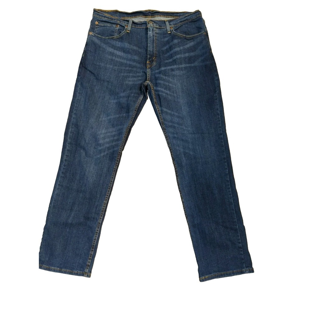 Levi's 559 men medium wash whiskered blue jeans 36x32‎ actual 36x31 made Mexico